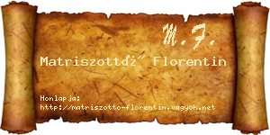 Matriszottó Florentin névjegykártya